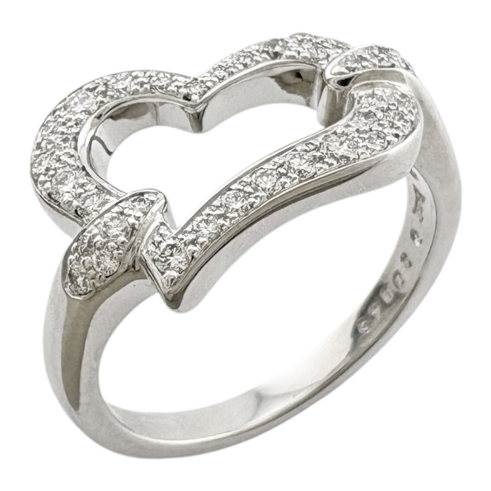 PIAGET 18k Silver Diamond Heart Ring